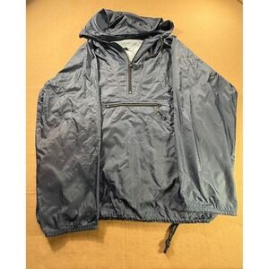 VTG 90's Gap Factory Pullover Anorak Jacket Nylon Lightweight Blue‎ Mens Large